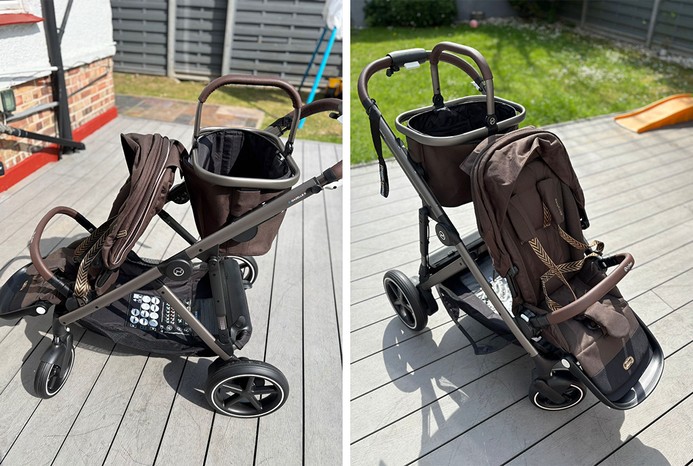 2 pictures of Cybex e-Gazelle pushchair in single mode with basket 2 pictures of Cybex e-Gazelle pushchair in single mode with basket