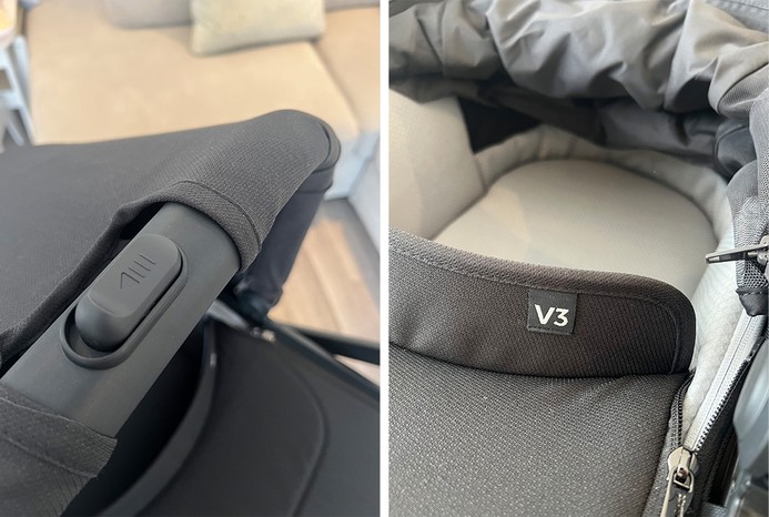 2 pictures of UPPAbaby Vista V3 pushchair carrycot details 2 pictures of UPPAbaby Vista V3 pushchair carrycot details