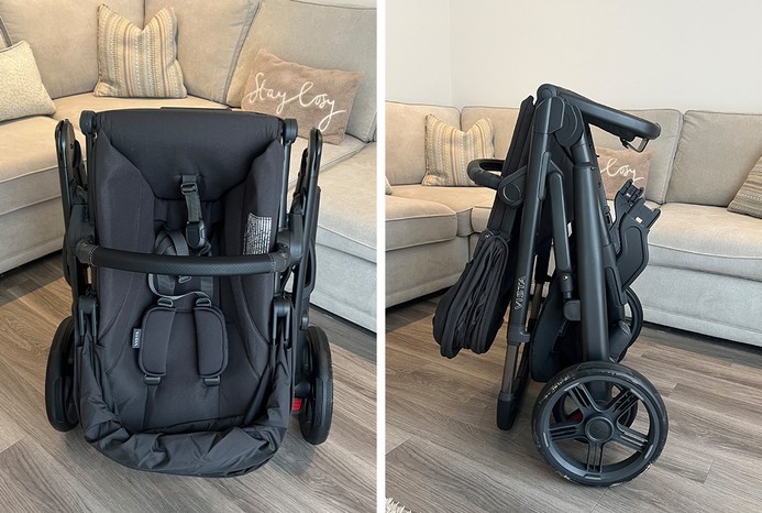 2 pictures of UPPAbaby Vista V3 pushchair folded 2 pictures of UPPAbaby Vista V3 pushchair folded