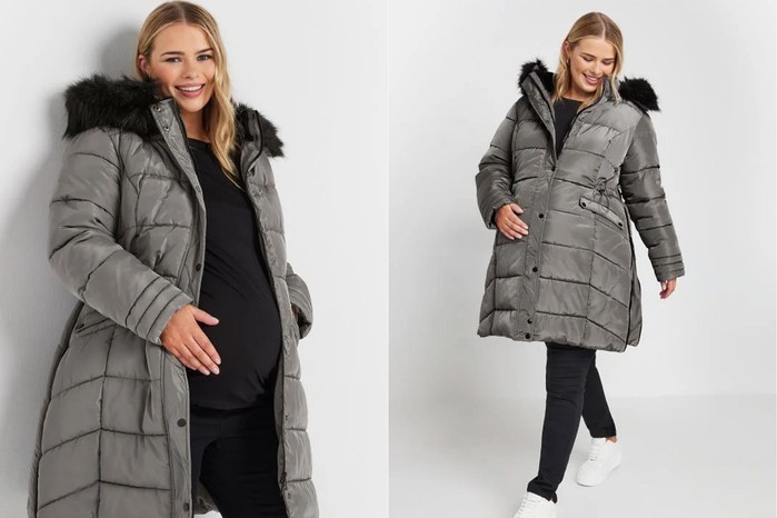 Bump It Up Maternity Curve Zip Side Puffer Coat Bump It Up Maternity Curve Zip Side Puffer Coat