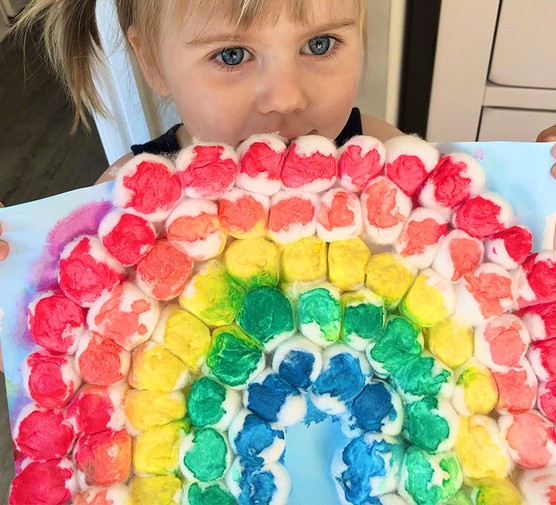 how to make cotton wool rainbow main