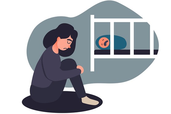 graphic of depressed mother