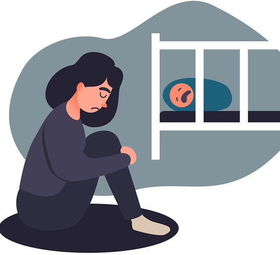 graphic of depressed mother
