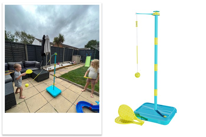 Early Fun All Surface Swingball with child tester