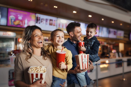 Family at the cinema