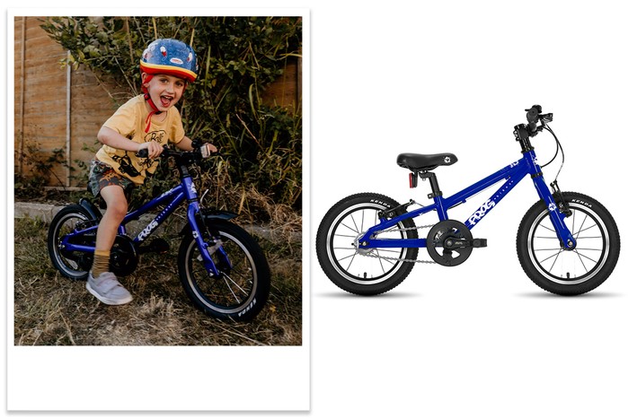Frog 40 bike with child tester Finley