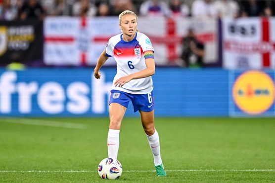 St. Gallen, Switzerland - July 13: Leah Williamson of England controls the Ball during the UEFA Women's EURO 2025 Group D match between England and Wales at Arena St. Gallen on July 13, 2025 in St. Gallen, Switzerland. (Photo by Harry Langer/DeFodi Images/DeFodi via Getty Images)
