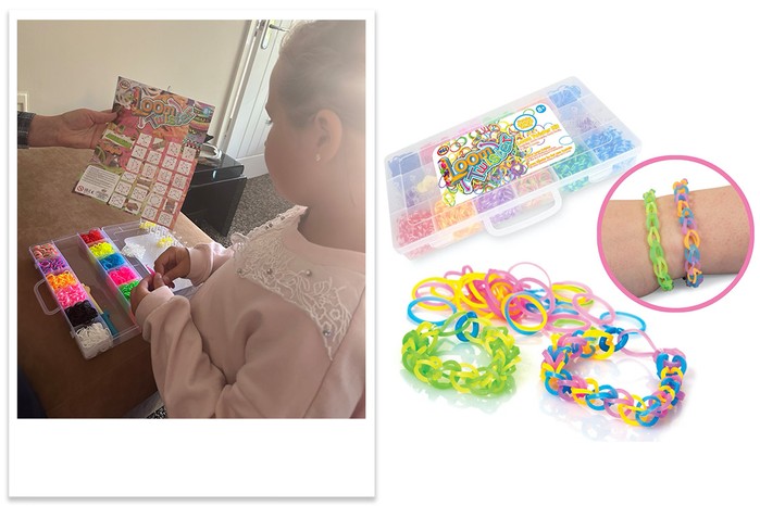 HGL 3000 Piece Loom Twister Kit being tested by child