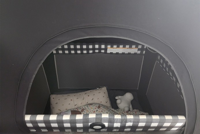 Inside of SlumberPod Blackout Sleep Tent