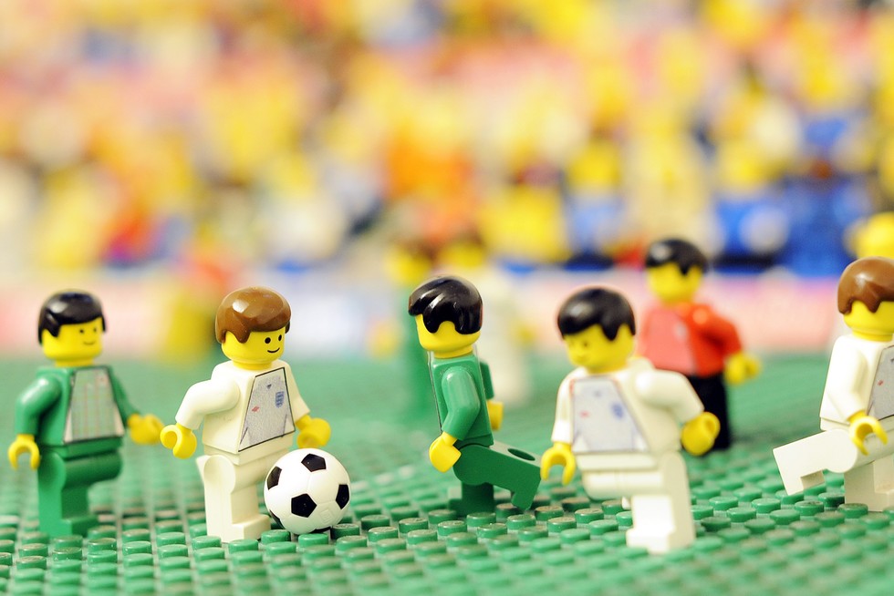 View of a football scene set up with Lego figures by 19-year-old Fabian Moritz at his home in Laatzen near by Hanover, northern Germany, on June 21, 2010