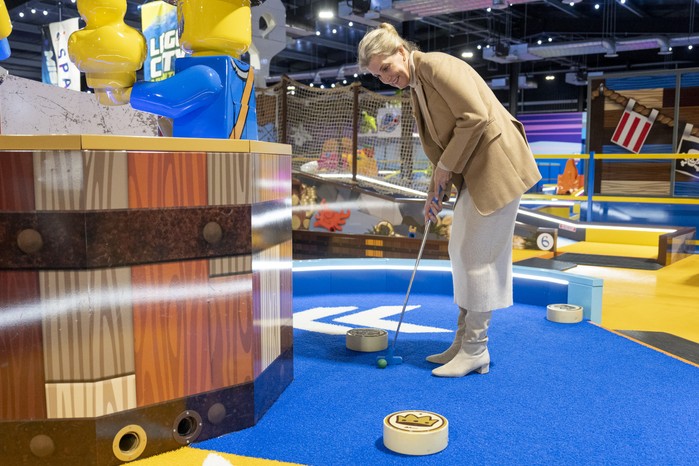 Sophie, Duchess of Edinburgh taking part in Adventure Golf during the Launch of NSPCC's Number Day 2025 at LEGOLAND Windsor on November 5, 2024 in Windsor, England.