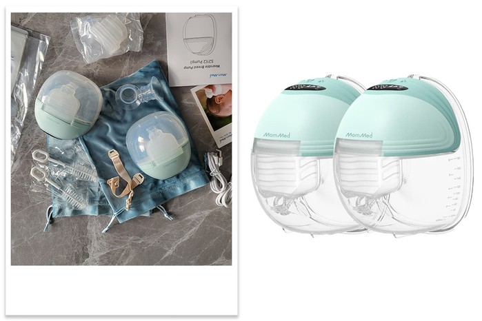 mommed Double Wearable Breast Pump being tested by mum chloe