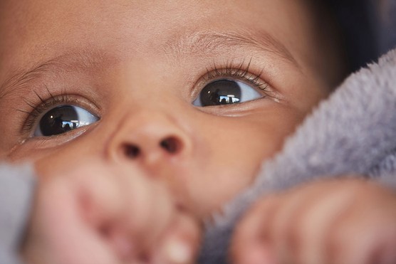 face of newborn baby