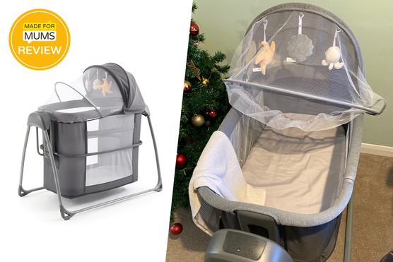 Oyster Swinging Crib review - tester picture and product shot