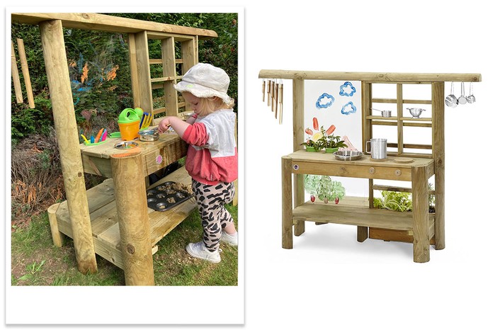 mum discovery mud kitchen with tester edie