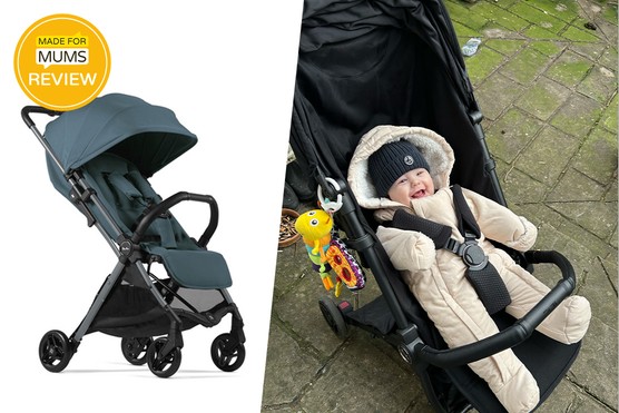Silver Cross Jet 5 pushchair review product shot and baby in pushchair Silver Cross Jet 5 pushchair review product shot and baby in pushchair
