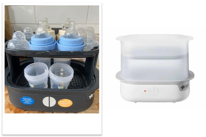 Tommee Tippee Super-steam Advanced Electric Steriliser product shot and tester picture Tommee Tippee Super-steam Advanced Electric Steriliser product shot and tester picture