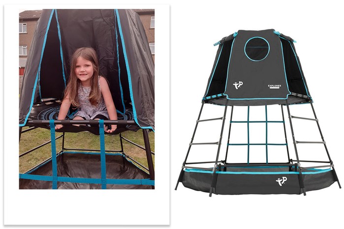 TP Toys Explorer Metal Climbing Frame Black Edition with child tester