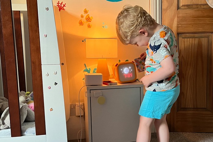 yoto-toddler Yoto player being used by a toddler