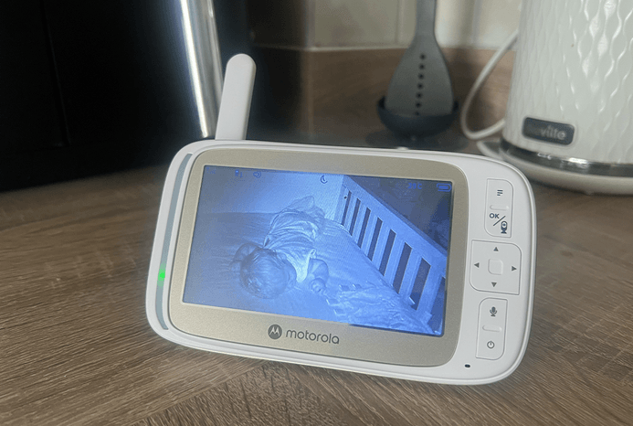 Baby on Motorola Nursery VM85 Baby Monitor screen