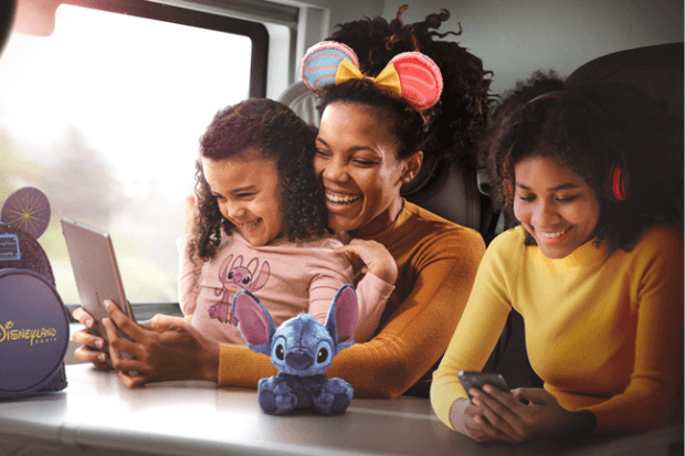 Family on the way to Disneyland Paris via the Eurostar