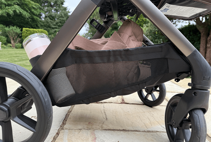 Close-up of Bababing Raffi 2.0 pushchair basket Close-up of Bababing Raffi 2.0 pushchair basket