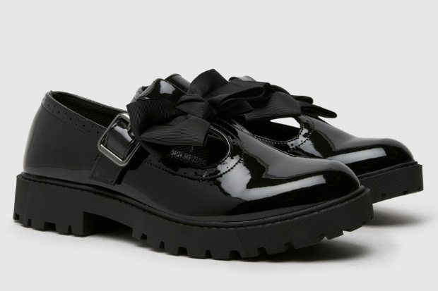 Lollipop Bow Tbar Girls Youth in Black